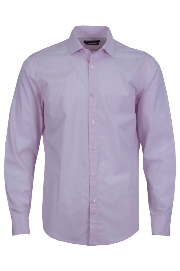Мъжка риза К3 ФИНО РАЙЕ БЯЛО И РОЗОВО SLIM FIT № M