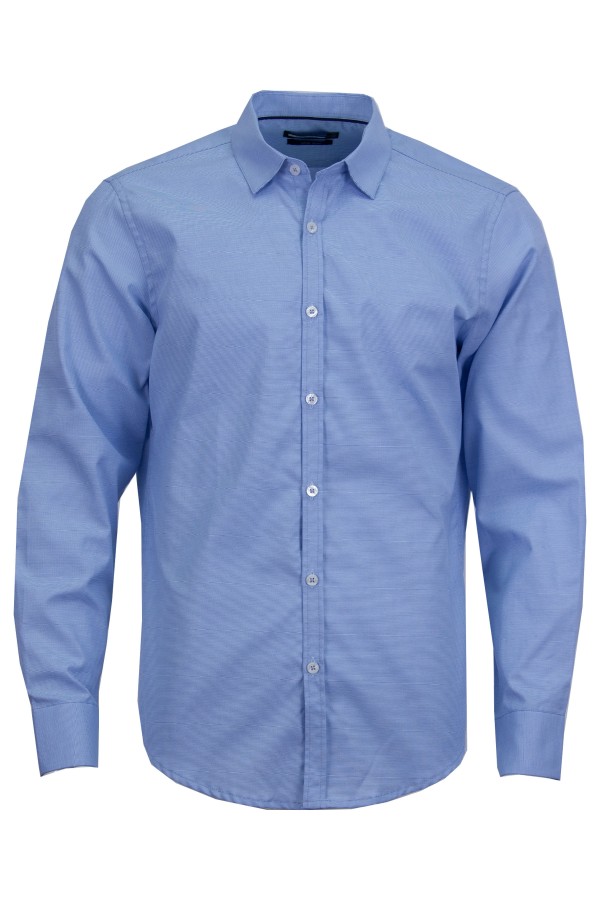 Мъжка риза C1 ФИНО РАЙЕ БЯЛО И СИНЬО SLIM FIT № M