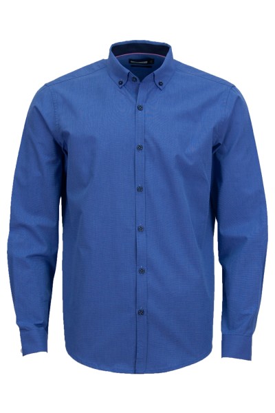 Мъжка риза C1А с фалта ТЪМНОСИНЯ SLIM FIT № M