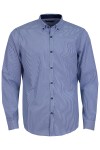 Мъжка риза C1А с фалта РАЙЕ БЯЛО И ИНДИГО SLIM FIT № L