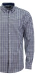 Мъжка риза C1А с фалта КАРЕ ИНДИГО И ТАУПЕ SLIM FIT № L