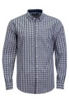 Мъжка риза C1А с фалта КАРЕ ИНДИГО И ТАУПЕ SLIM FIT № L