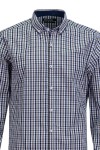 Мъжка риза C1А с фалта КАРЕ ИНДИГО И ТАУПЕ SLIM FIT № L