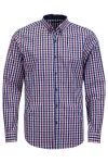 Мъжка риза C1А с фалта КАРЕ ИНДИГО И ВИНО SLIM FIT № M
