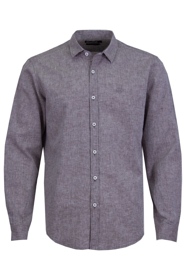 Мъжка риза дълъг ръкав ЛЕН БЕЖОВА SLIM FIT № M