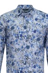 Мъжка риза дълъг ръкав ЛЕН БЯЛА ПРИНТ SLIM FIT № M