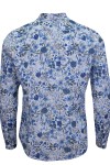 Мъжка риза дълъг ръкав ЛЕН БЯЛА ПРИНТ SLIM FIT № M