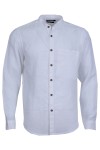 Мъжка риза яка тип столче и джоб филетки ЛЕН БЯЛА SLIM FIT № M