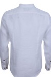 Мъжка риза яка тип столче и джоб филетки ЛЕН БЯЛА SLIM FIT № M