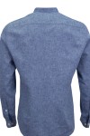Мъжка риза яка тип столче и джоб филетки ЛЕН ДЕНИМ SLIM FIT № M