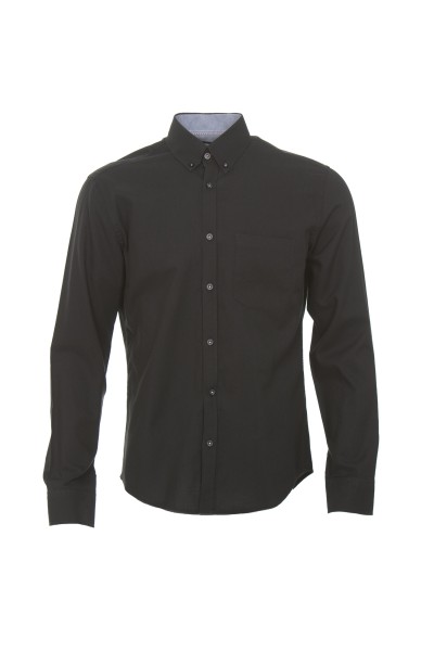 Мъжка риза С5 с копче на яката черна 