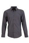 Мъжка риза дълъг ръкав с цветен кант на долен канон АНТРАЦИТ 100 памук CLASSIC № XL