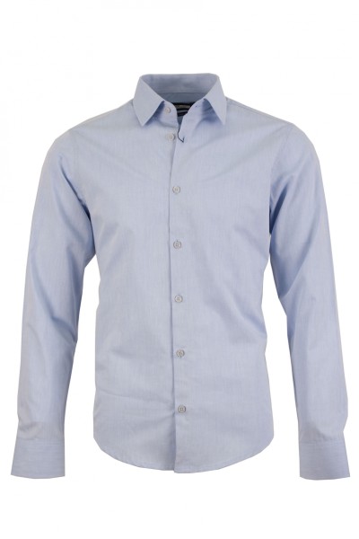 Мъжка риза basic цвят - светлосин меланж
