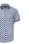 Мъжка риза къс ръкав с плетени детайли ПРИНТ ПАЛМИ 100 % памук SLIM FIT № L Мъжка риза къс ръкав с плетени детайли ПРИНТ ПАЛМИ 100 % памук SLIM FIT № L