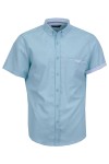 Мъжка риза къс ръкав с детайли от трико OXFORD БЛЕДОЗЕЛЕНА SLIM FIT № L