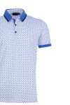 Polo Shirt с плетена яка синя принт звезди БЯЛ 