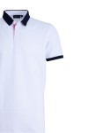 Polo Shirt с контрастна плетена яка и маншети БЯЛ 