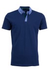 Polo Shirt с цип и детайли от допълнителен плат ТЪМЕН ДЕНИМ 