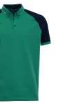 Polo Shirt с реглан ръкав от контрастен цвят ЗЕЛЕН 95 % памук - 5 % ликра slim fit M