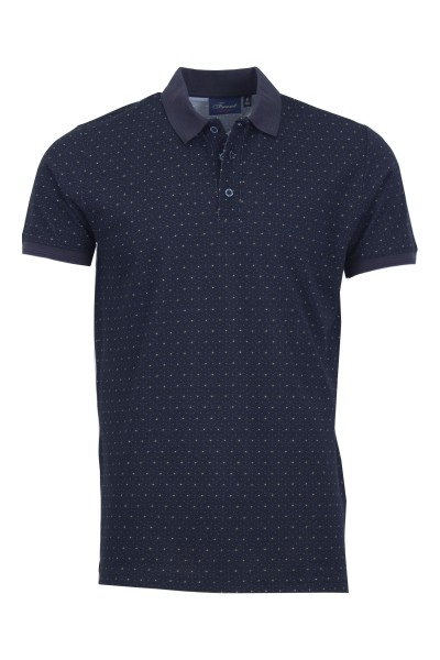 Polo Shirt с плетена яка и маншети дигитален принт НЕБЕ ЧЕРНА 