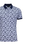 Polo Shirt с плетена яка и маншети дигитален принт ПЕЙСЛИ БЯЛА