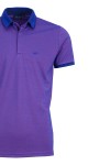 Polo Shirt с плетена яка и скрито закопчаване ЛИЛАВ МЕЛАНЖ 