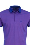 Polo Shirt с плетена яка и скрито закопчаване ЛИЛАВ МЕЛАНЖ 