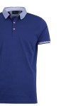 Polo Shirt с плетена яка фино райе ТЪМНОСИН 