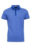 Polo Shirt с плетени яка, канони и маншети краен кант СИН МЕЛАНЖ 