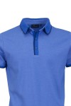Polo Shirt с плетени яка, канони и маншети краен кант СИН МЕЛАНЖ 