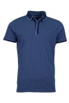 Polo Shirt с плетени яка, канони и маншети краен кант ДЕНИМ МЕЛАНЖ 