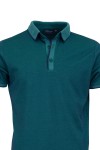 Polo Shirt с плетени яка, канони и маншети краен кант СМАРАГД МЕЛАНЖ 