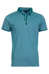 Polo Shirt с плетени яка, канони и маншети краен кант ЗЕЛЕН МЕЛАНЖ 