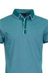 Polo Shirt с плетени яка, канони и маншети краен кант ЗЕЛЕН МЕЛАНЖ 