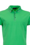 Polo Shirt с плетени яка, канони и маншети краен кант ЗЕЛЕН НЕОН slim fit M