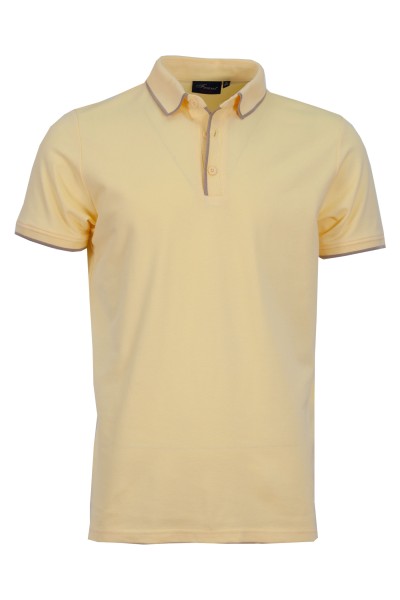 Polo Shirt с плетени яка, канони и маншети краен кант БЛЕДОЖЪЛТ 