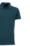Polo Shirt с плетени яка, канони и маншети краен кант ТЪМНОЗЕЛЕН