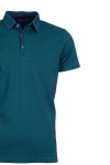 Polo Shirt с детайли от допълнителен плат СМАРАГД МЕЛАНЖ 