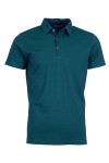 Polo Shirt с детайли от допълнителен плат СМАРАГД МЕЛАНЖ 