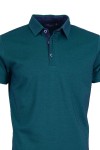 Polo Shirt с детайли от допълнителен плат СМАРАГД МЕЛАНЖ 
