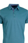 Polo Shirt с детайли от допълнителен плат ЗЕЛЕН МЕЛАНЖ 