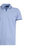 Polo Shirt V бие с плетена яка, канони и маншети СВЕТЛОСИН slim fit M
