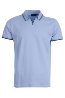 Polo Shirt V бие с плетена яка, канони и маншети СВЕТЛОСИН 