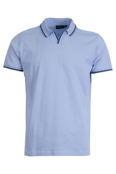 Polo Shirt V бие с плетена яка, канони и маншети СВЕТЛОСИН 