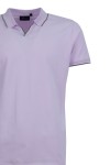Polo Shirt V бие с плетена яка, канони и маншети БЛЕДОЛИЛАВ slim fit M