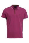Polo Shirt с плетена яка и детайли от алкантара МАЛИНА 