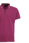 Polo Shirt с плетена яка и детайли от алкантара МАЛИНА 