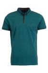 Polo Shirt с плетена яка и детайли от алкантара ЗЕЛЕН 