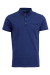 Polo Shirt с плетена яка и джоб филетка ТЪМНОСИН 