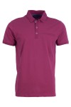 Polo Shirt с плетена яка и джоб филетка МАЛИНА 